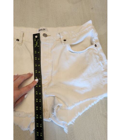 Agolde Women's White Cut Off Parker Shorts SZ 31 Denim - Picture 7 of 10